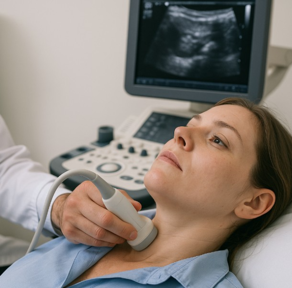 갑상선검사받는여자사진