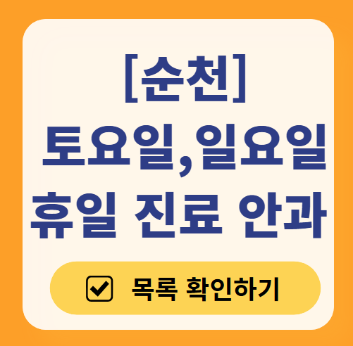 순천 토요일 일요일 문 여는 진료 안과 목록 ❘ 토요일, 주말, 공휴일 영업 병원 찾기