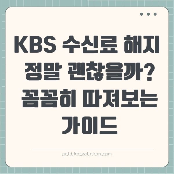 KBS 수신료 해지, 정말 괜찮을까? 꼼꼼히 따져보는 가이드