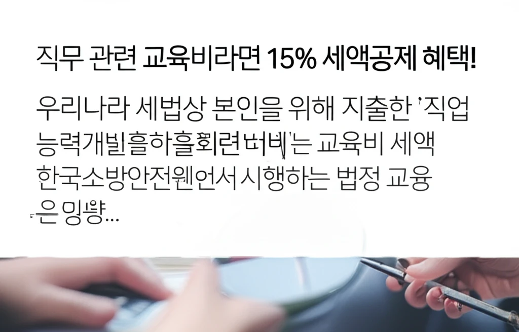 소방안전관리자 교육비 연말정산 소득공..