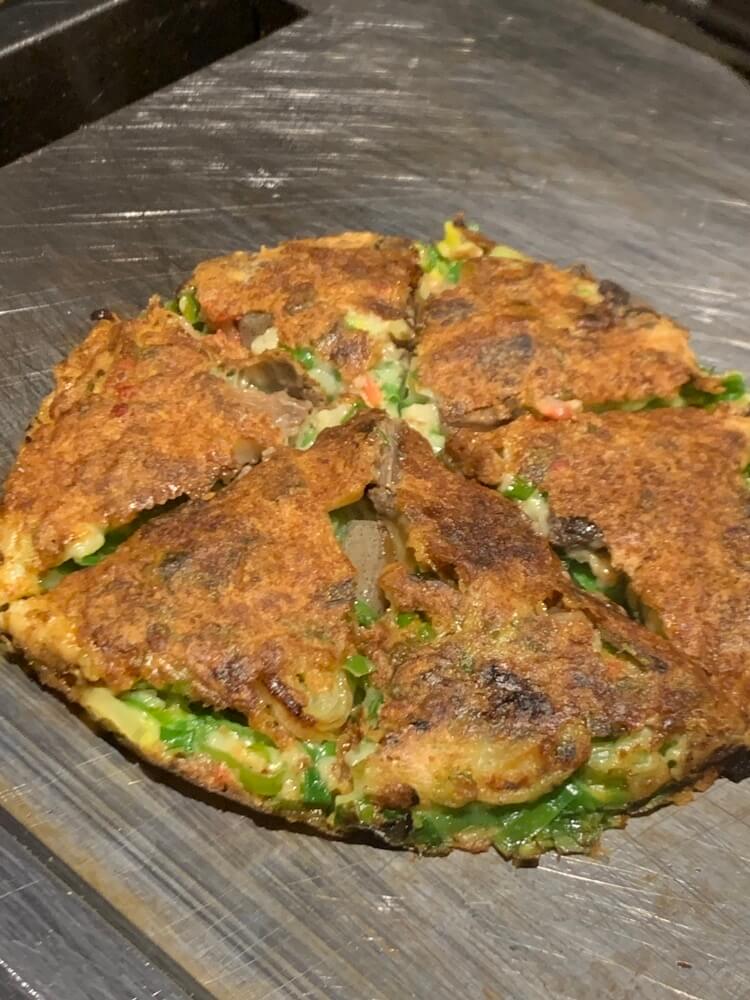 니키야키 피자모양으로 자른