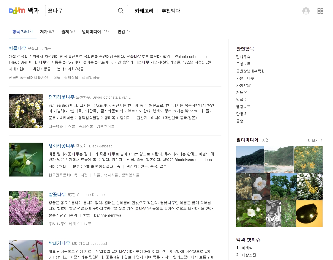 병아리꽃나무와 팥꽃나무 같이 독특한 이름을 가진 희귀한 꽃나무 사진