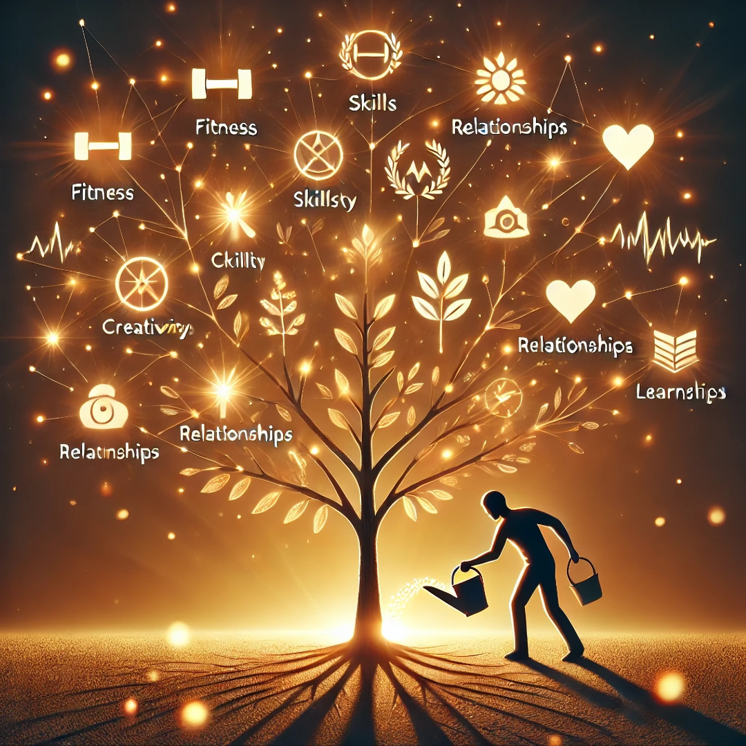 농사의 새로운 개념- 인생을 가꾸는 나무를 키우는 모습을 비유한 사진