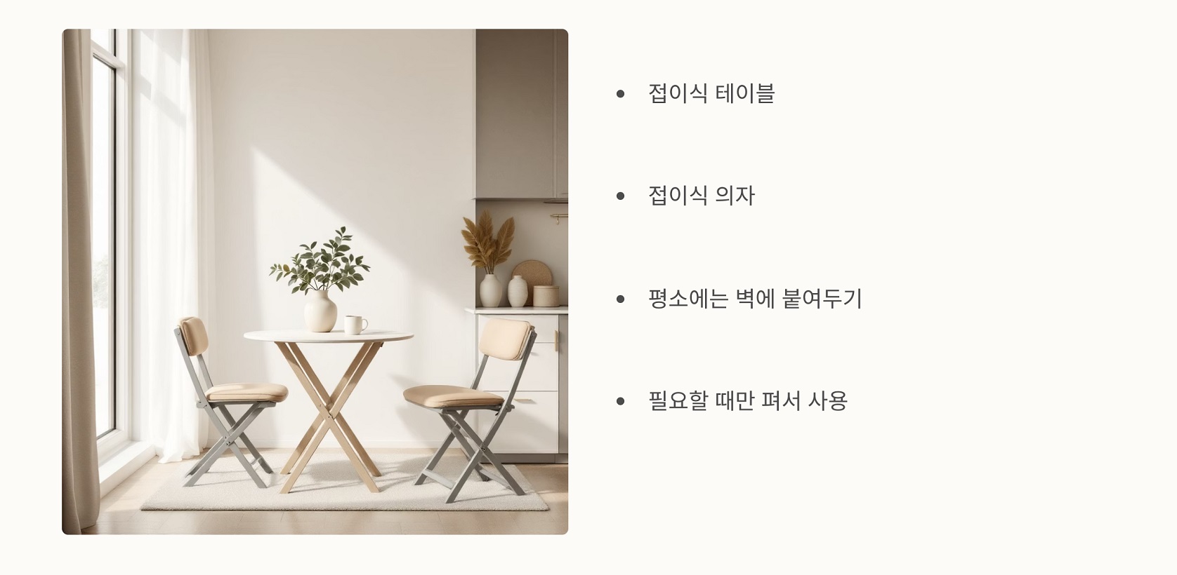 접이식 가구로 공간 확보하기