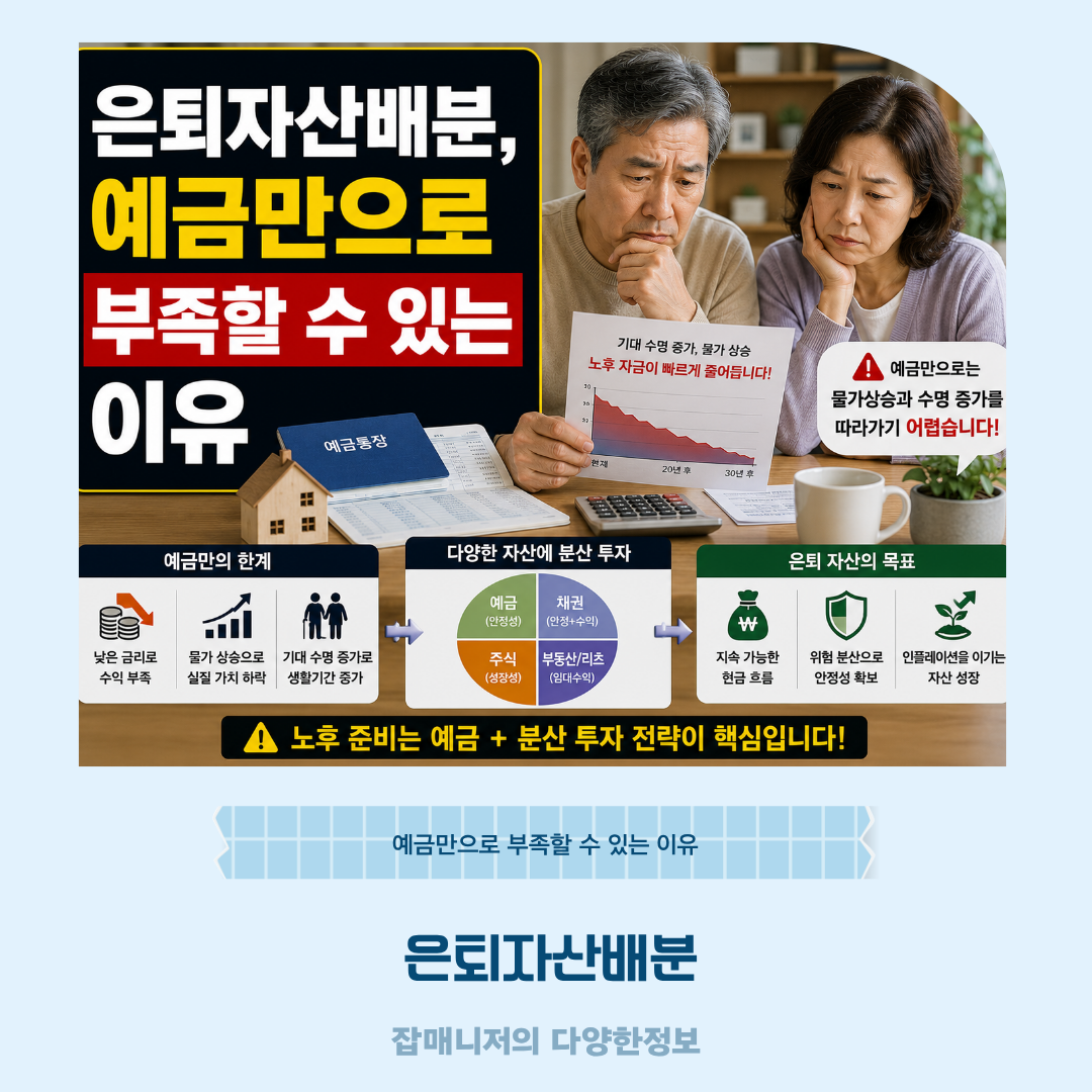 은퇴자산배분, 예금만으로 부족할 수 있는 이유