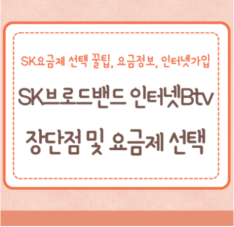SK브로드밴드 인터넷 Btv 결합 장단점