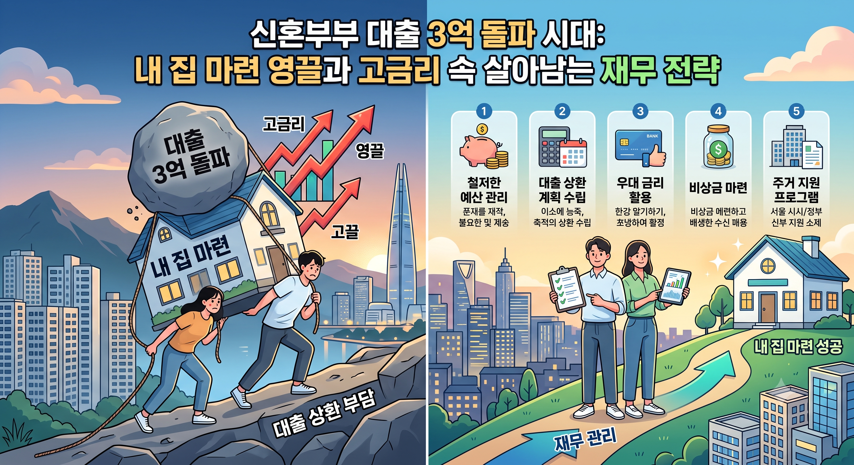 신혼부부 대출 3억 돌파 시대, 내 집 마련 영끌과 고금리 속 살아남는 재무 전략