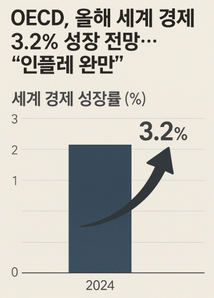 2025 OECD 세계 경제 성장률 전망 인플레이션은 완화, 한국은 반도체 덕분에 성장