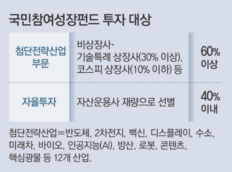 국민참여형 국민성장펀드 투자처