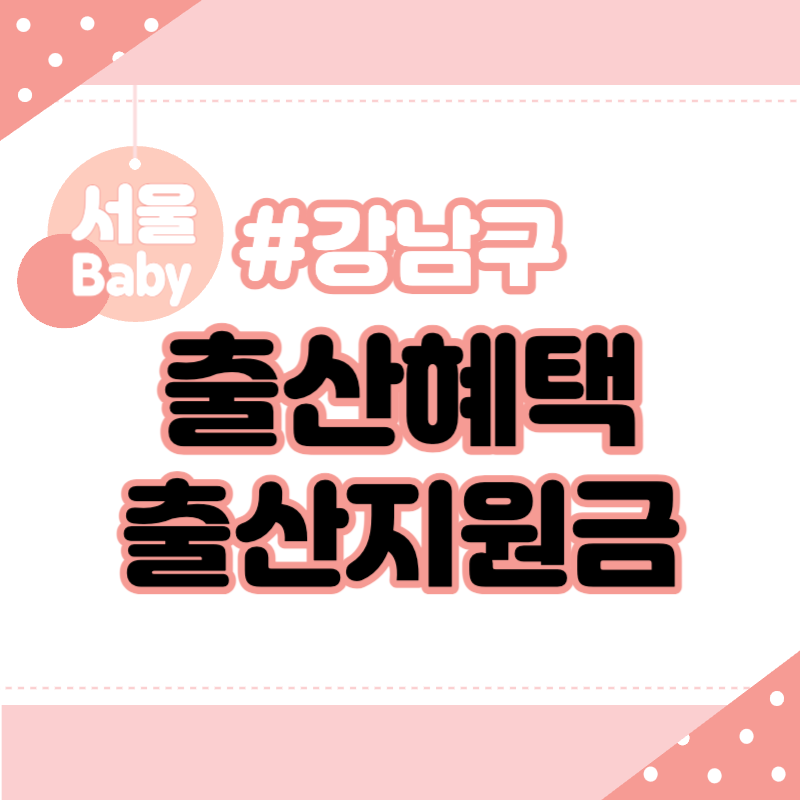 서울 강남구 출산혜택 출산지원금