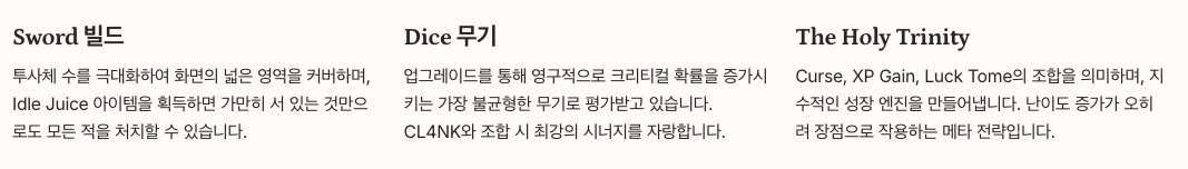 메가봉크 무한한 무기 조합과 시너지 정리