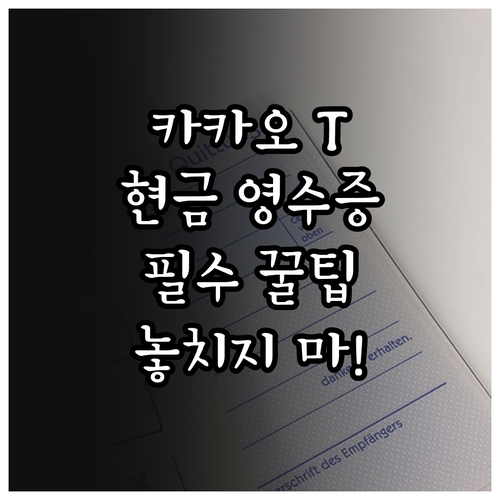 카카오 T 현장 현금 결제 시 현금영..