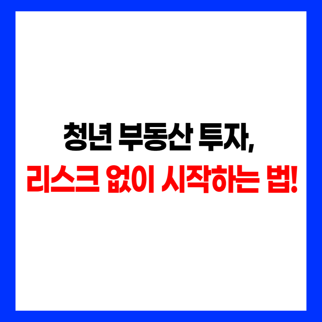 청년 부동산 투자 리스크 없이 시작하는 법 블랙 레드 포인트 썸네일