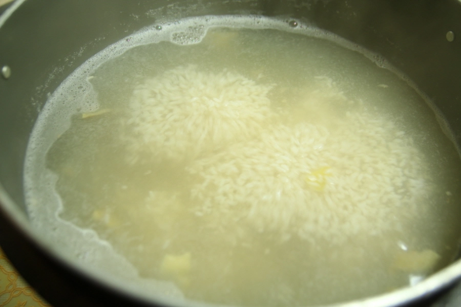 식혜 끓이는 모습