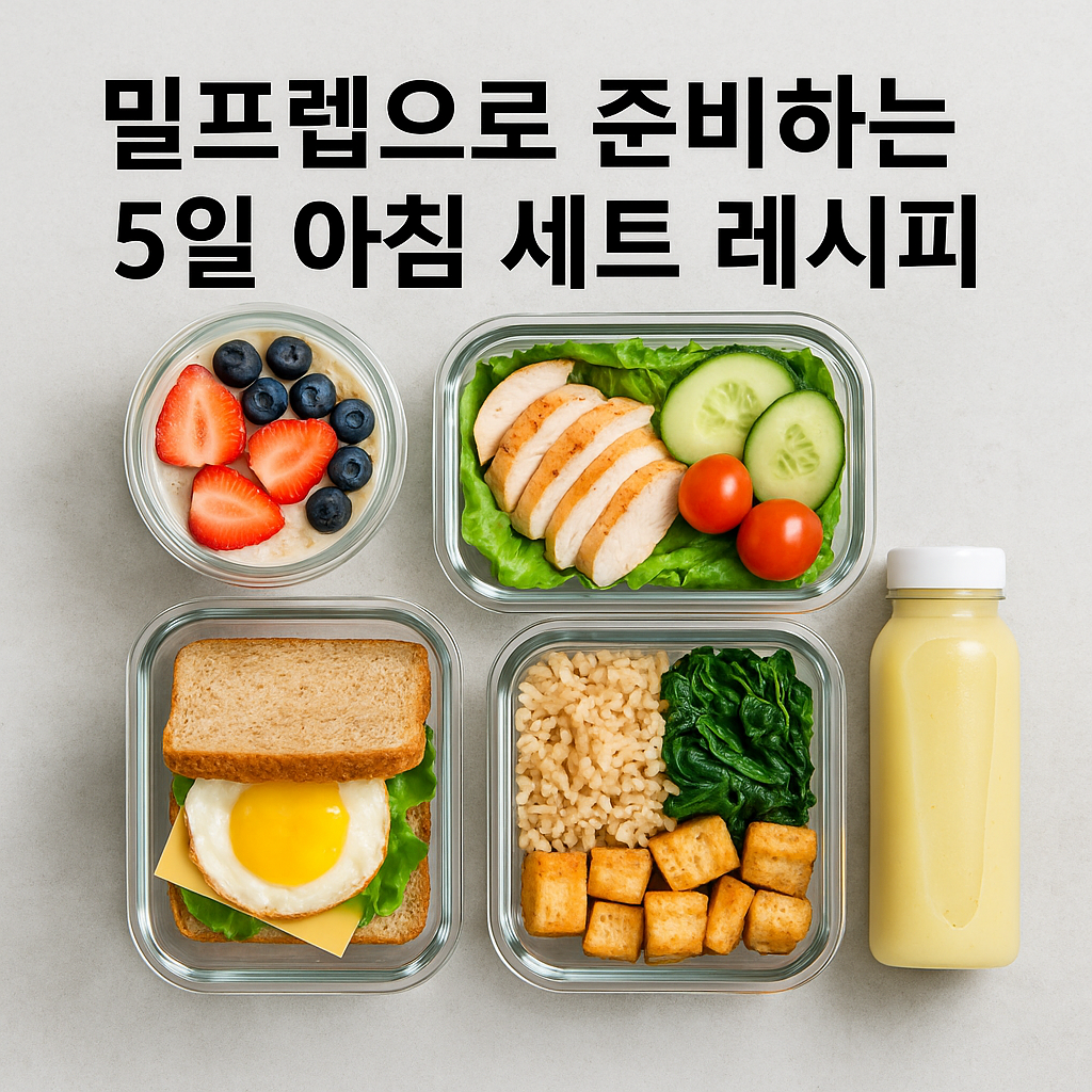 밀프렙으로 준비하는 5일 아침 세트 레시피