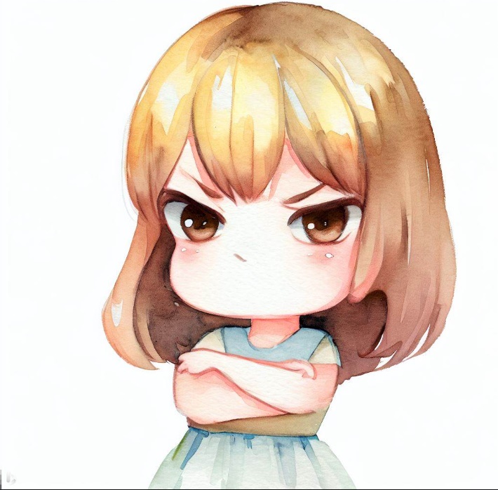 화가 난 여자아이(made by Bing)