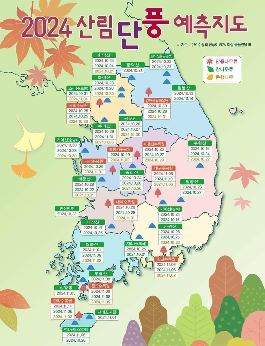 2024 단풍지도-산림청 출저