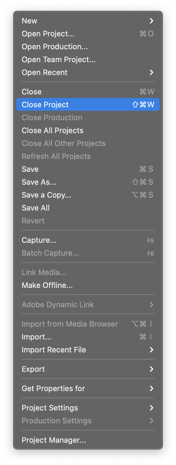 close project