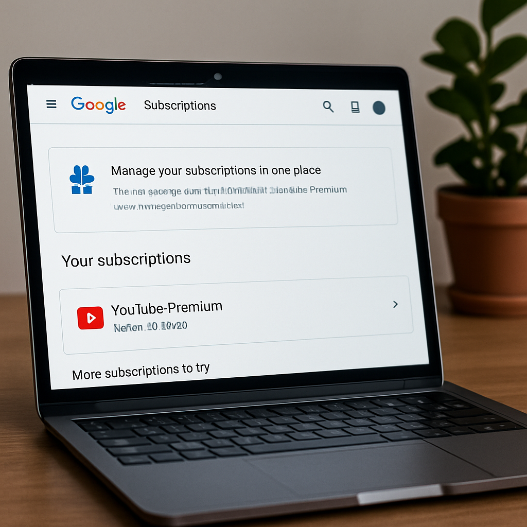 구글 구독 내역 확인 화면