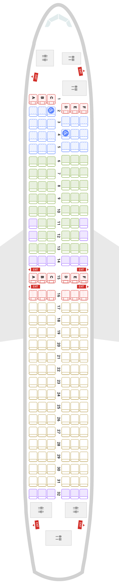 티웨이항공 B737-8 기본정보, 좌석배치도, 좌석 간격