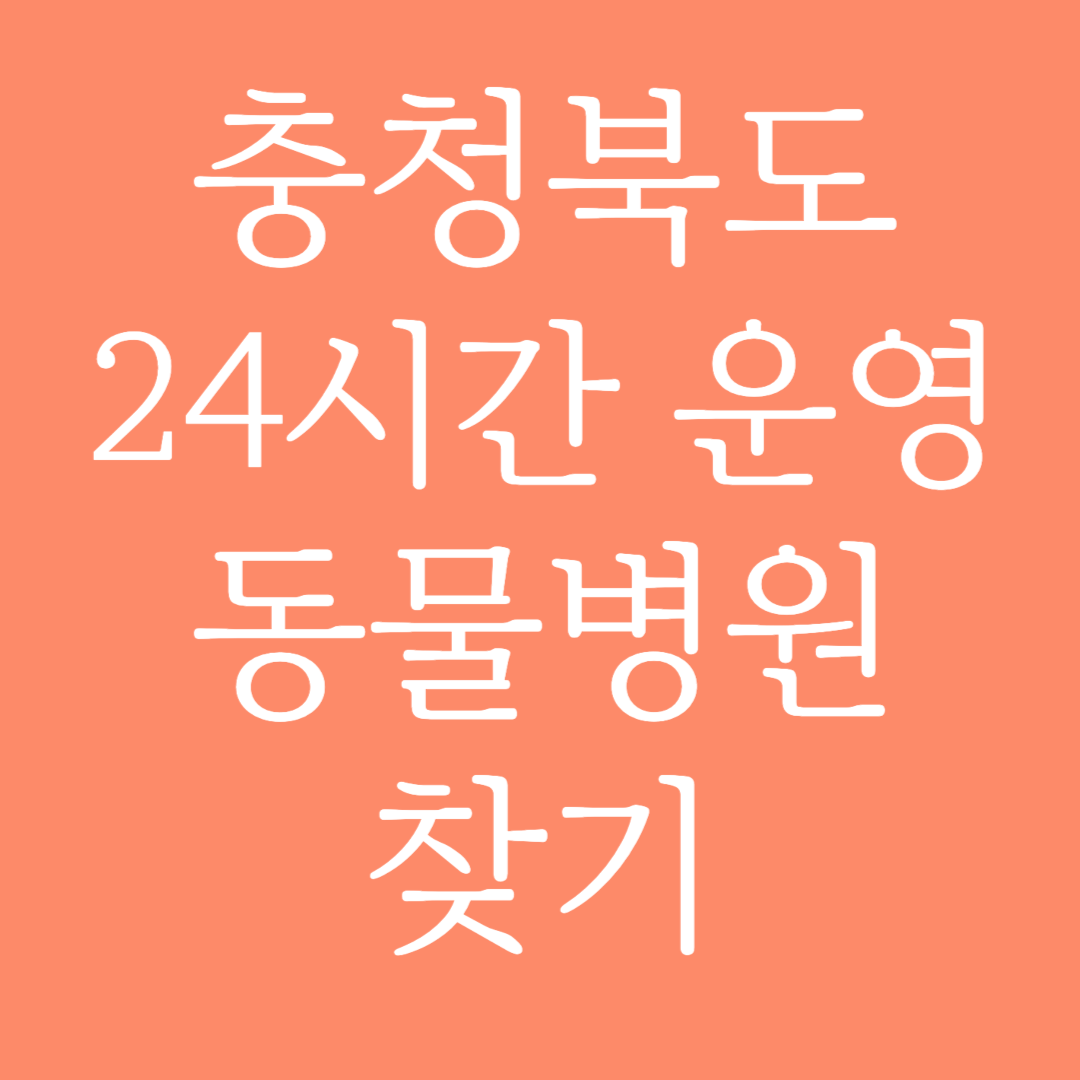 충청북도 24시간 운영 동물병원 찾기