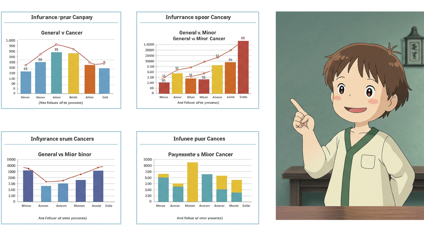 보험사별 일반암과 유사암 지급 조건 차이를 비교한 표