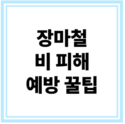 6월 장마 비 피해 예방