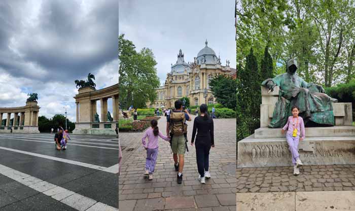 부다페스트 시티 공원의 회쇠크 광장, 바이더휴녀드 성에서