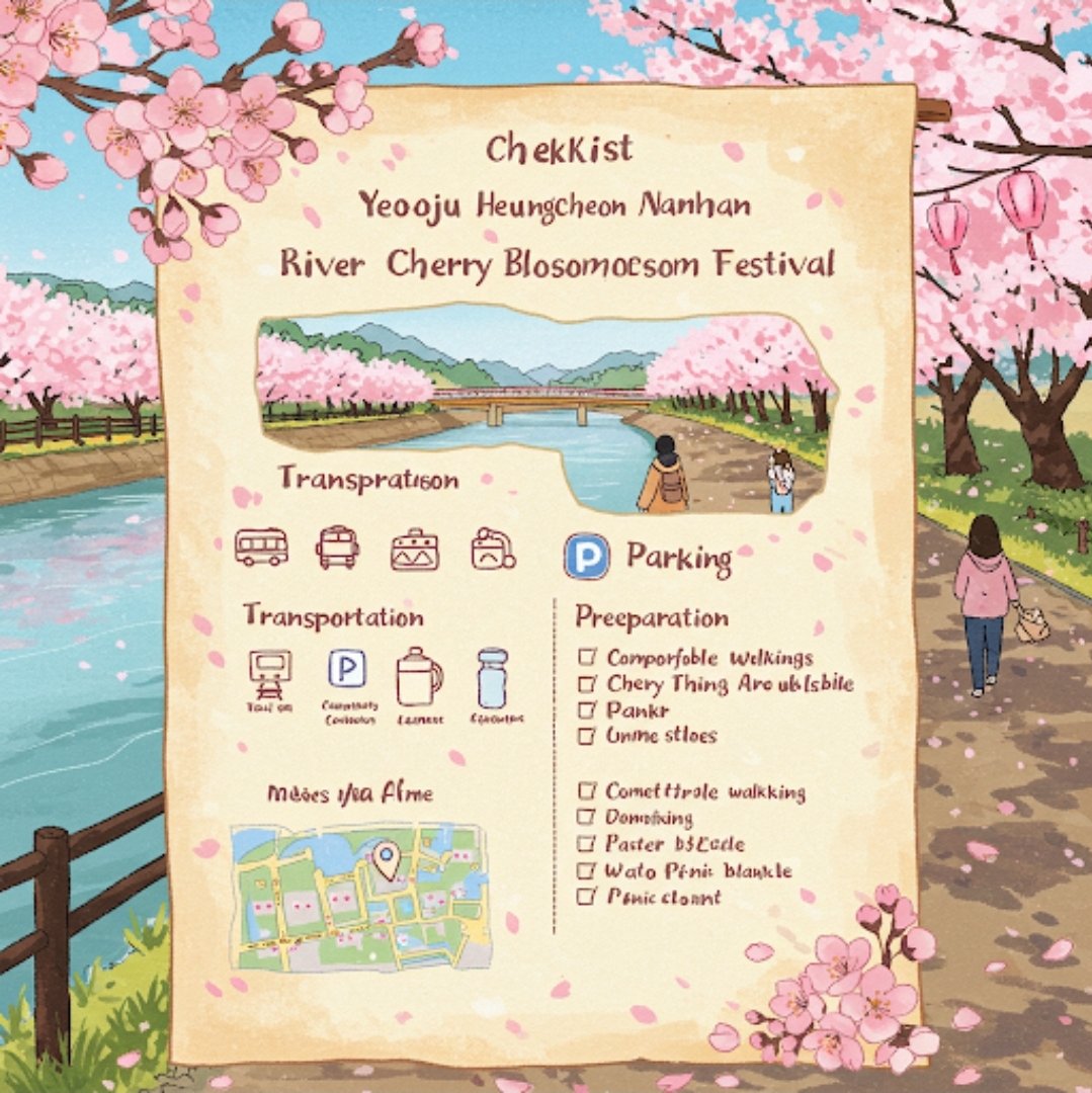 여주 흥천 남한강 벚꽃축제 방문 전 필수 체크리스트 (교통, 주차, 준비물)