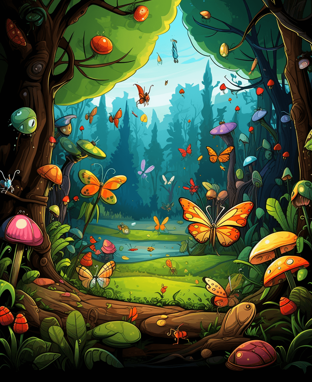 숲속의 곤충들 무료 색칠공부 다운로드