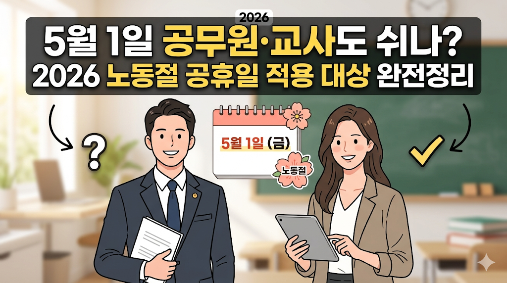 5월 1일 공무원&middot;교사도 쉬나? 2026 노동절 공휴일 적용 대상 완전정리