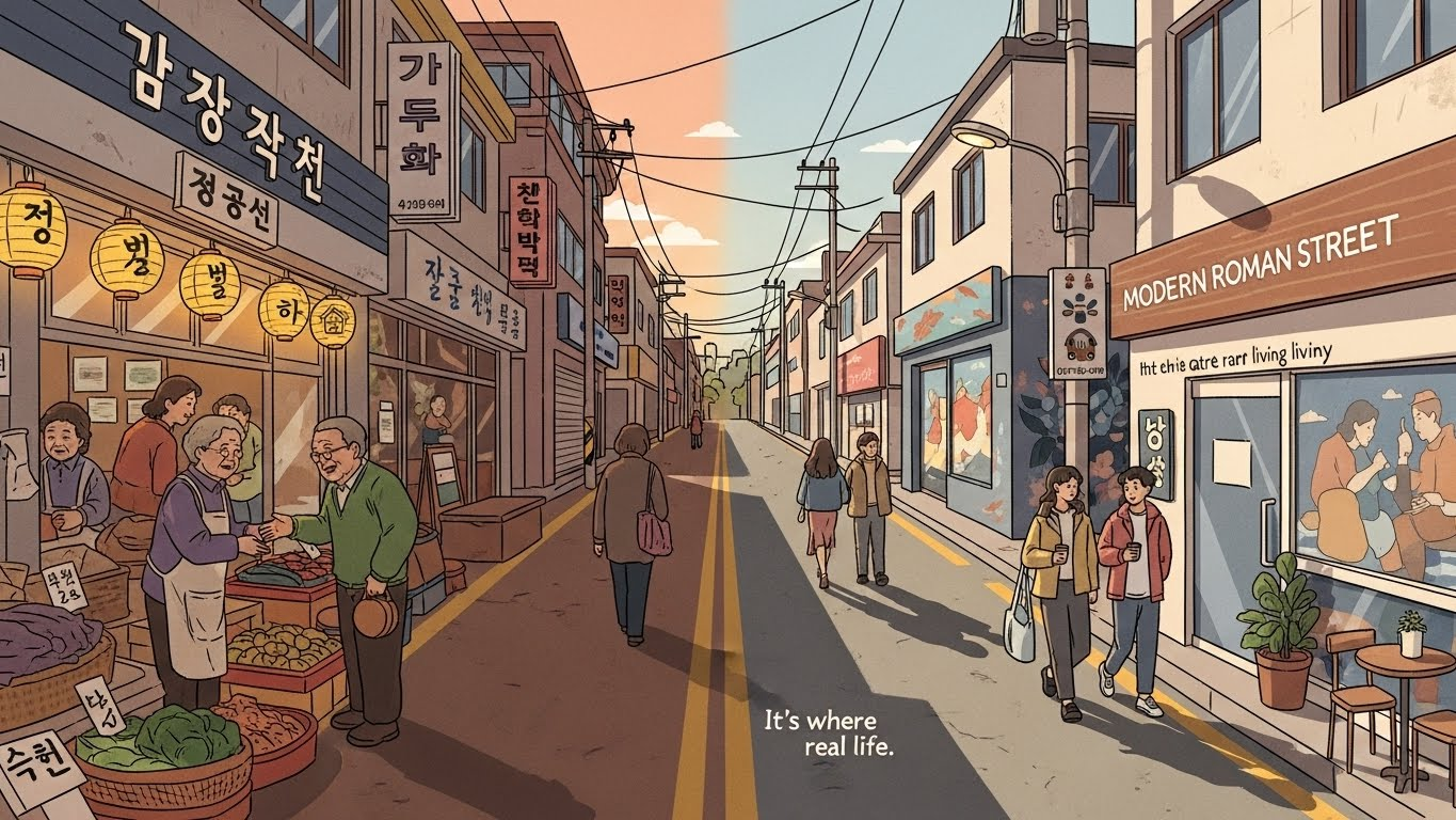 '도깨비시장'의 정과 '예술거리'의 낭만