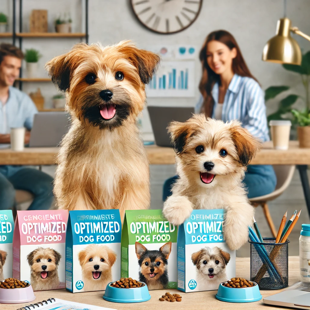 강아지와 사료 - 사진