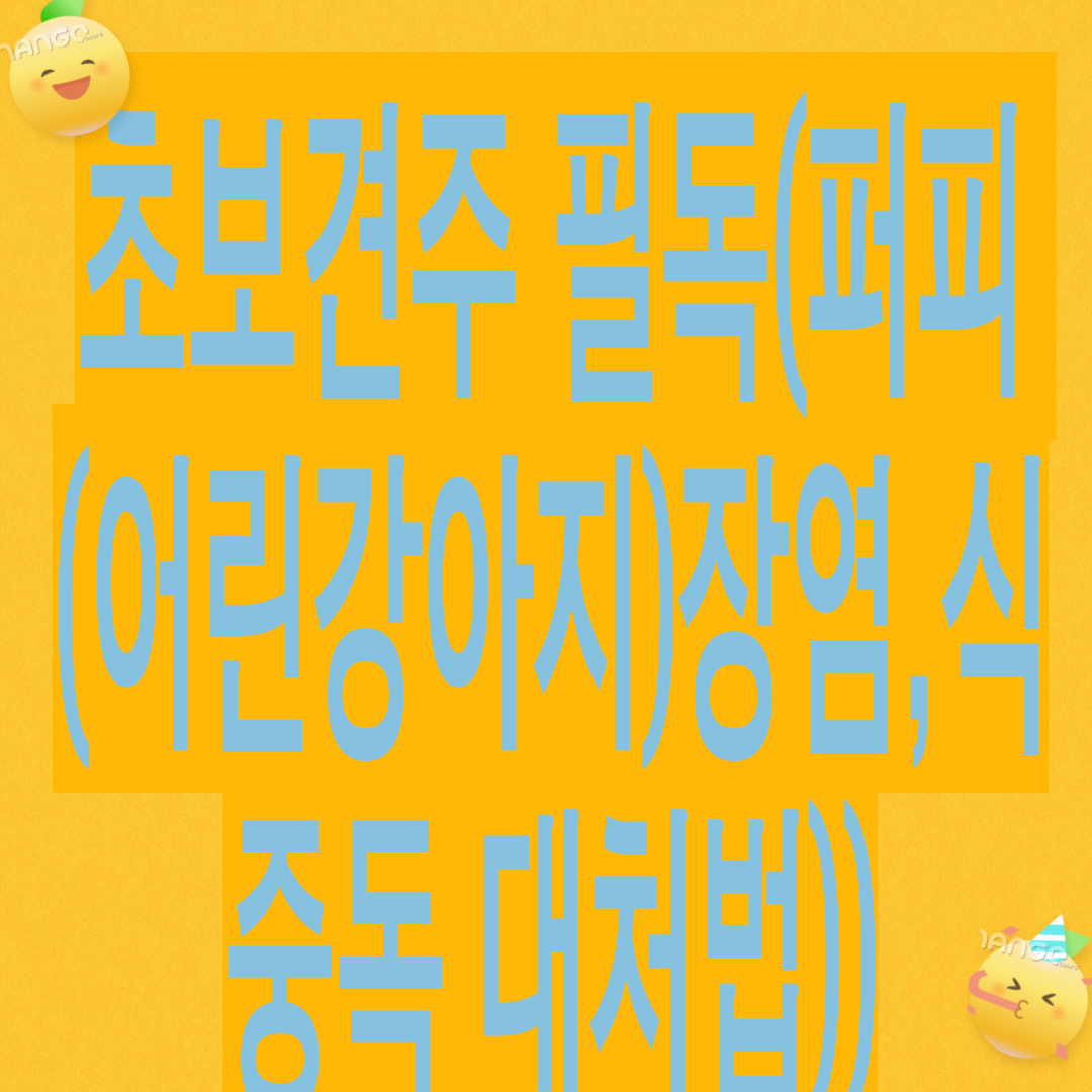 퍼피(어린강아지) 초보견주 필독 (강아지 장염,식중독,대처법)