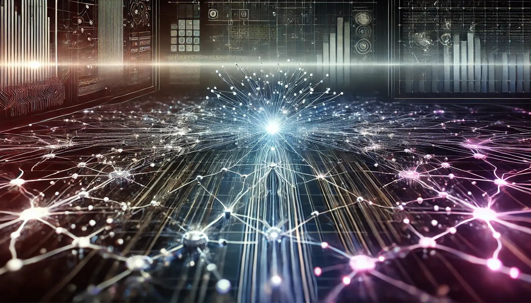 상호 연결된 노드와 경로를 시각적으로 묘사합니다