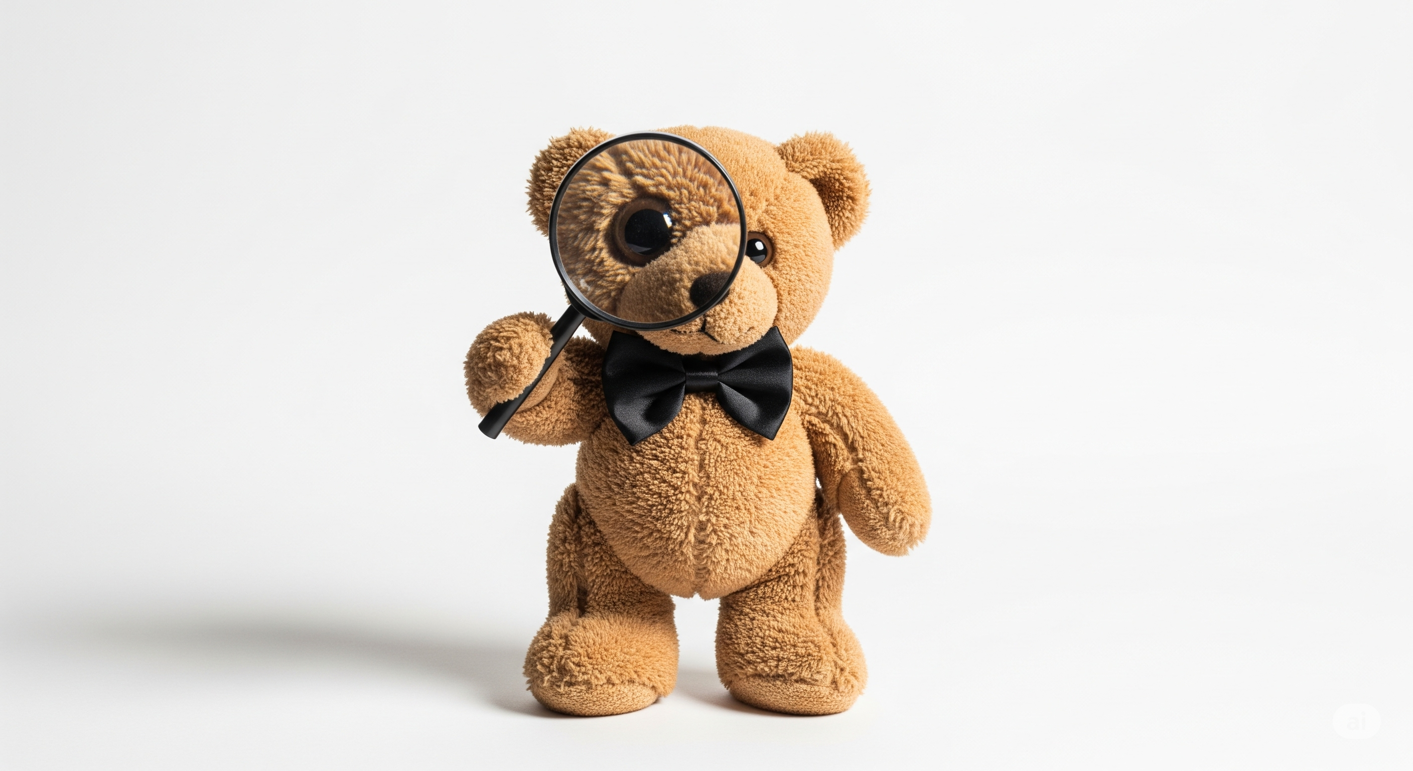 돋보기를 들고 있는 곰돌이 이미지