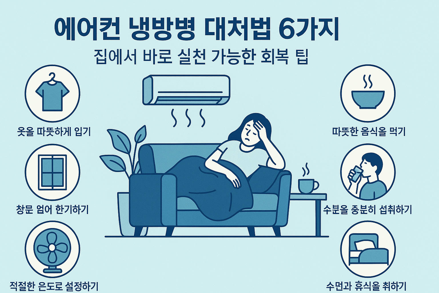 에어컨 냉방병, 집에서 회복하는 6가지 방법