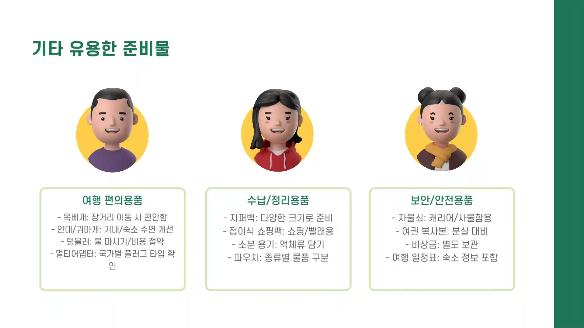 해외 여행 준비물 체크리스트