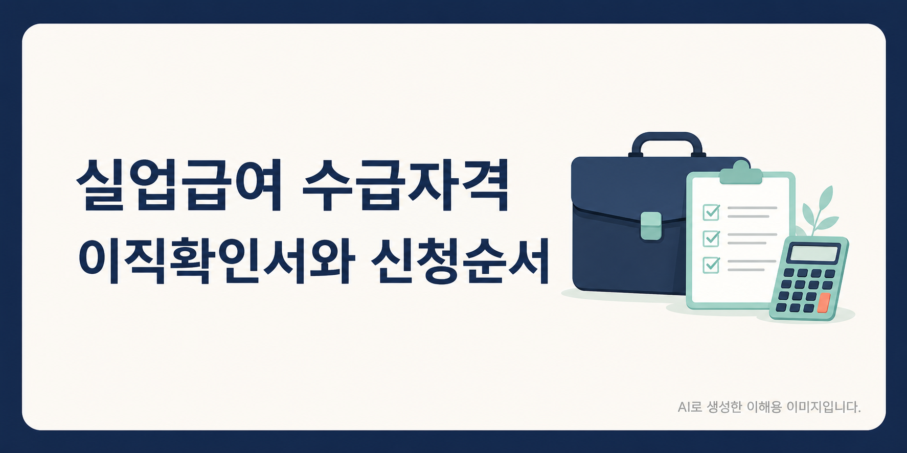 실업급여 수급자격 글로 이동하는 안내 포스터