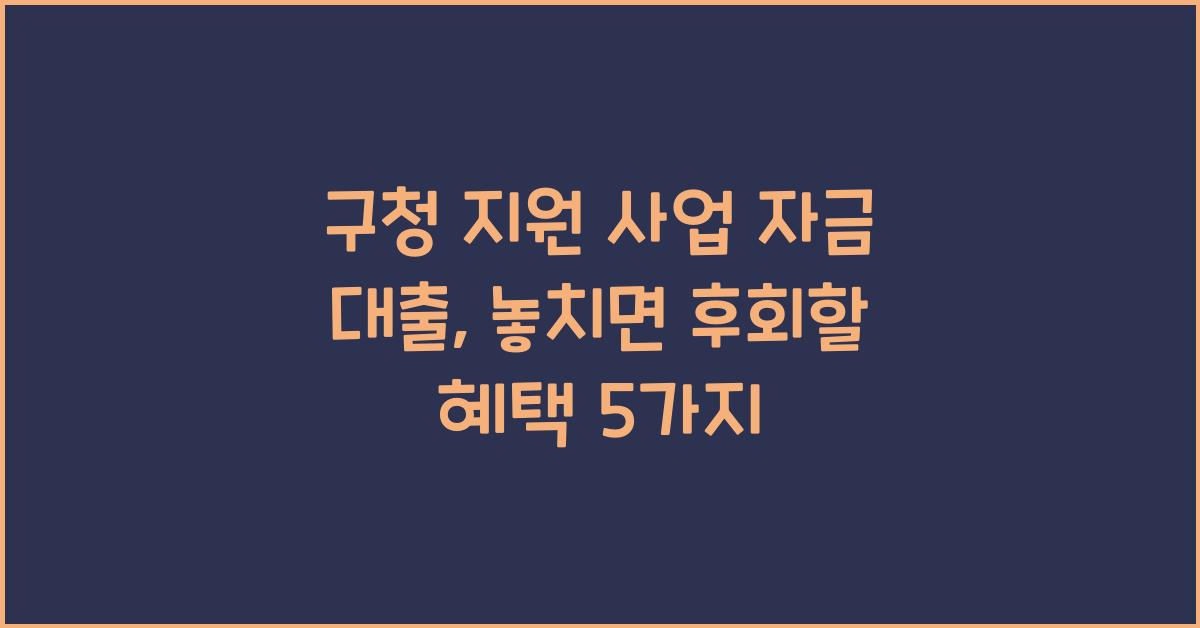 구청 지원 사업 자금 대출
