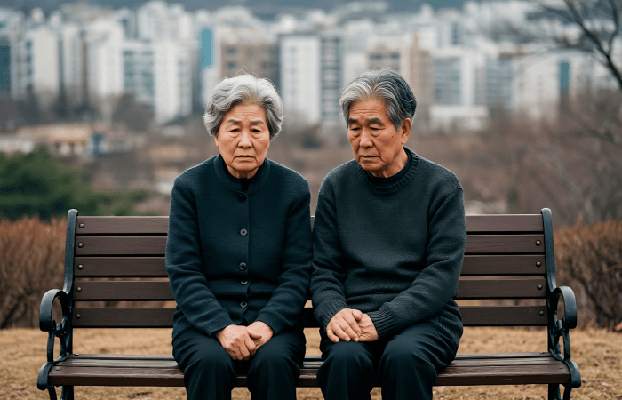 노후를 걱정하는 노부부 1