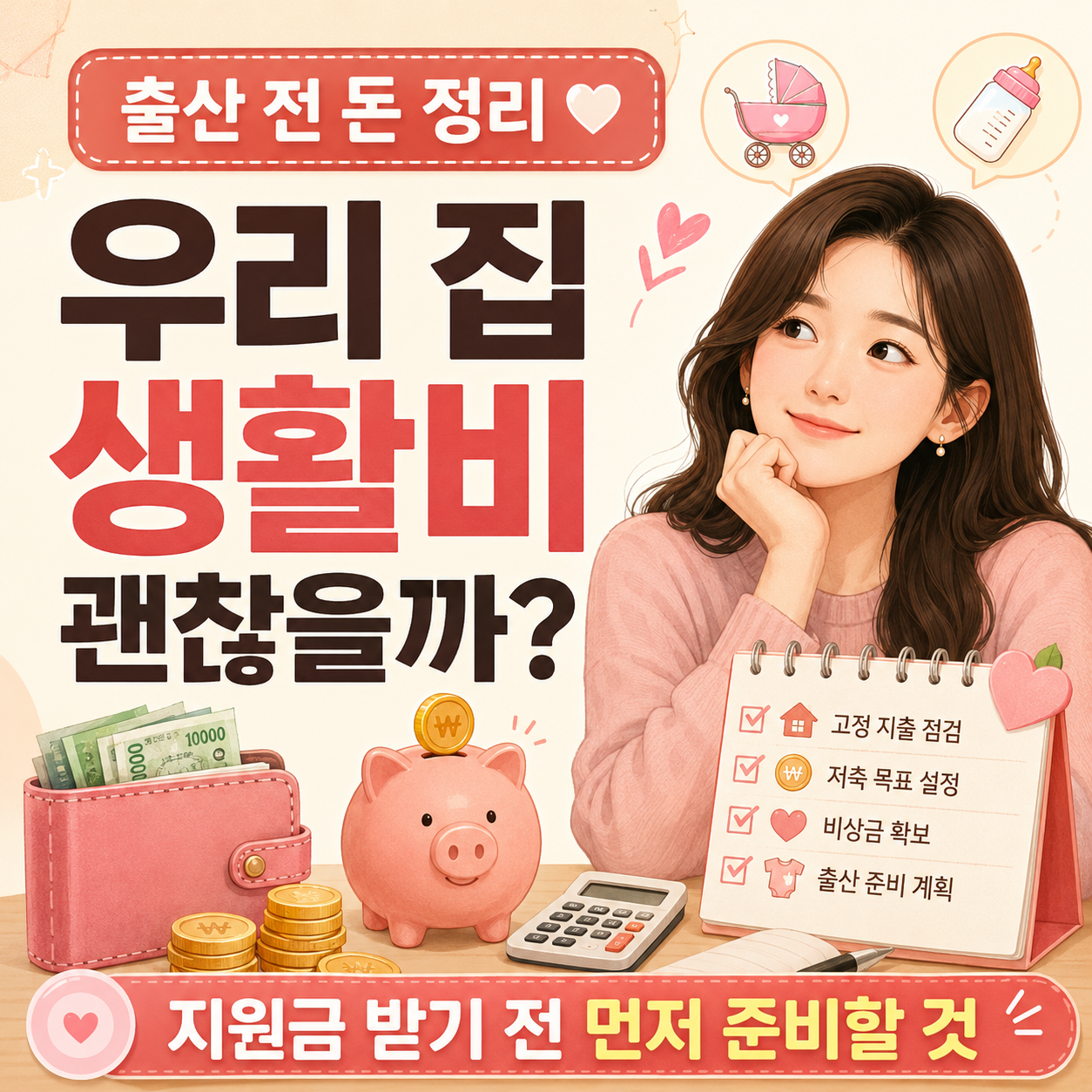 출산 전 생활비 비상금 돈 정리 대표 이미지