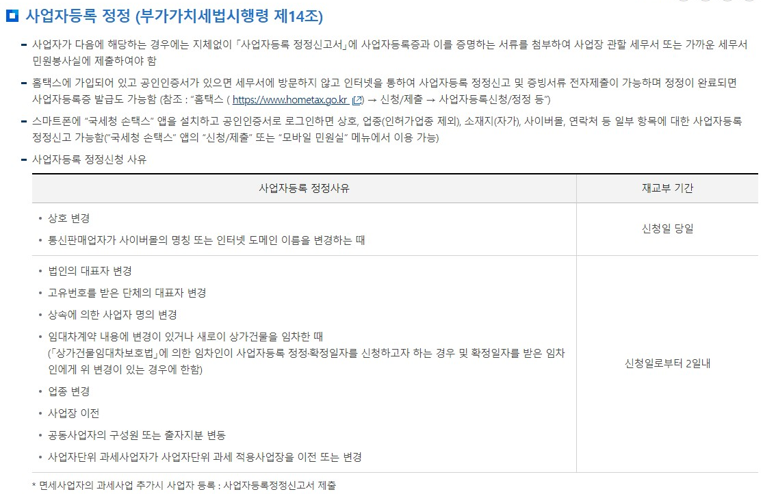 사업자등록증 주소 변경을 쉽고 빠른 절차와 방법 및 주의사항 총정리