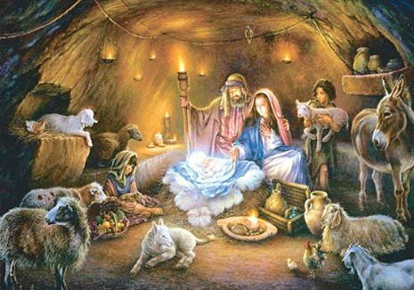 구유에 나신 아기 예수님