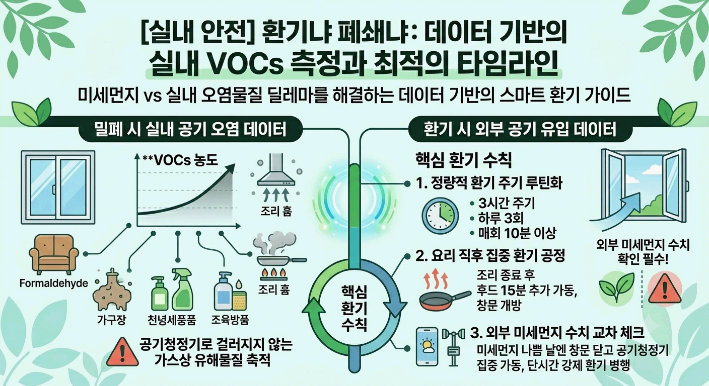 [실내 안전] 환기냐 폐쇄냐 데이터 기반의 실내 VOCs(휘발성유기화합물) 측정과 최적의 타임라인