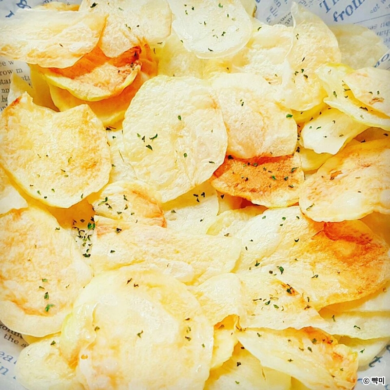 간단 요리 전자렌지 감자칩 만들기