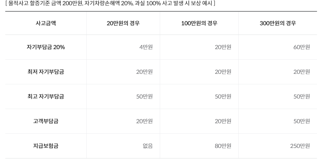 자동차보험 특약종류
