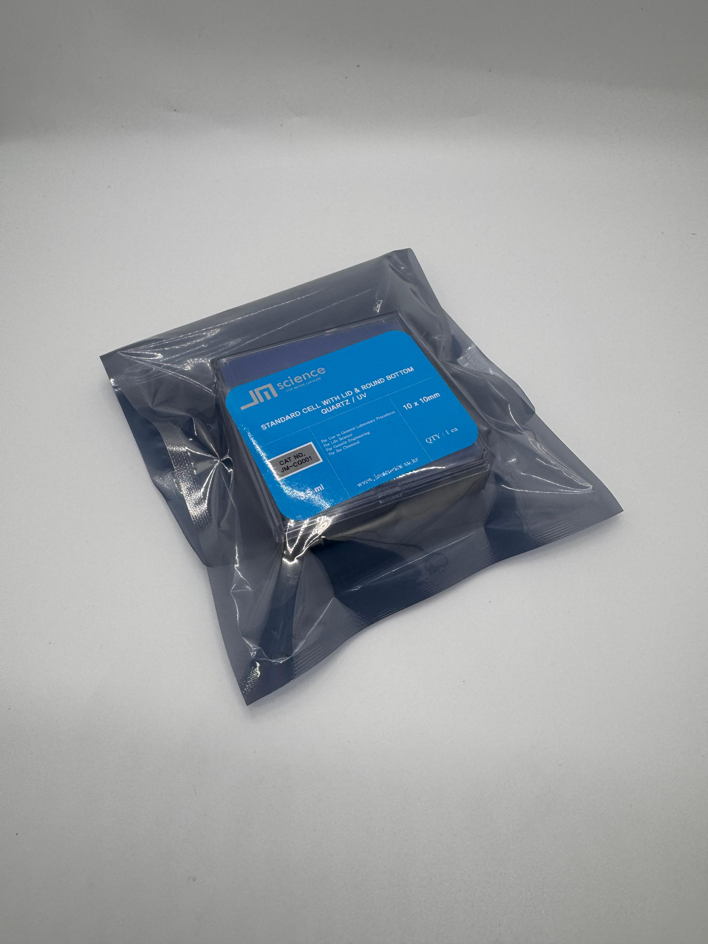 석영 셀 광로 길이 및 내부 용량 설명 - 10mm 셀 구조 및 샘플 용량 비교"