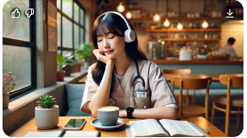 퇴근 후 이완 하는 간호사 모습