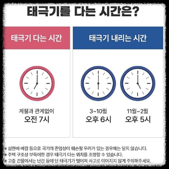 태극기를 다는 시간. 출처 : 행정안전부